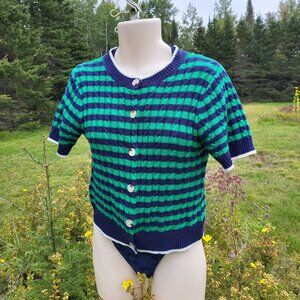 "Striped Knit" DREAMERS Button Down Cardigan